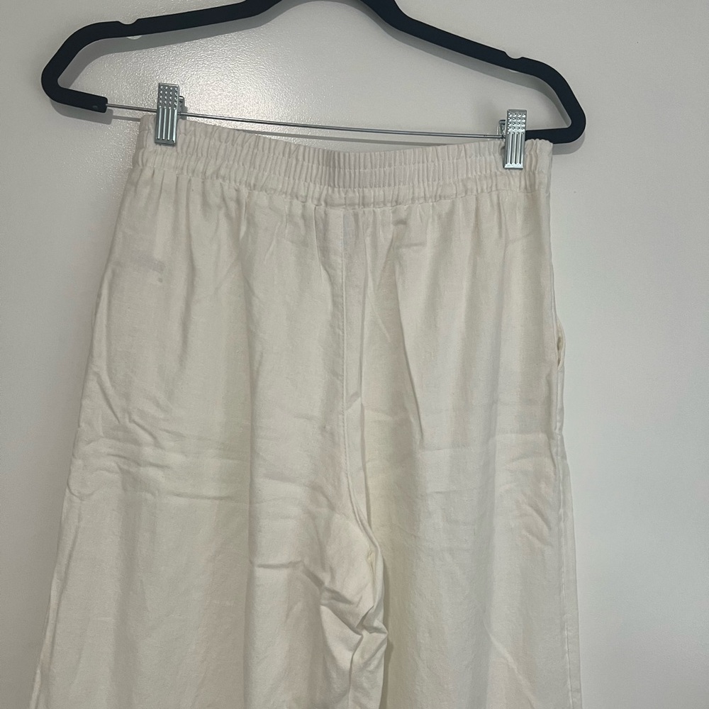a new day Off-White Wise Leg Linen Blend Pants - NWOT - Picture 5 of 7